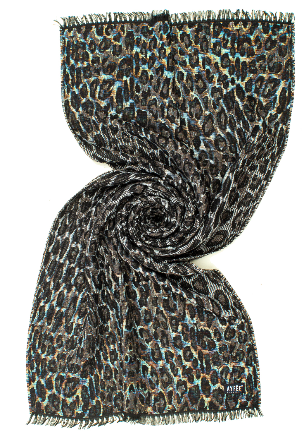 STOLA JACQUARD ANIMALIER, 50%PC 38%MD 8%WO 4%WP, MADE IN ITALY               - BLACK